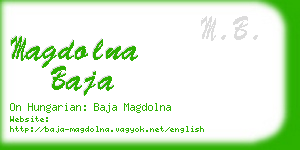 magdolna baja business card